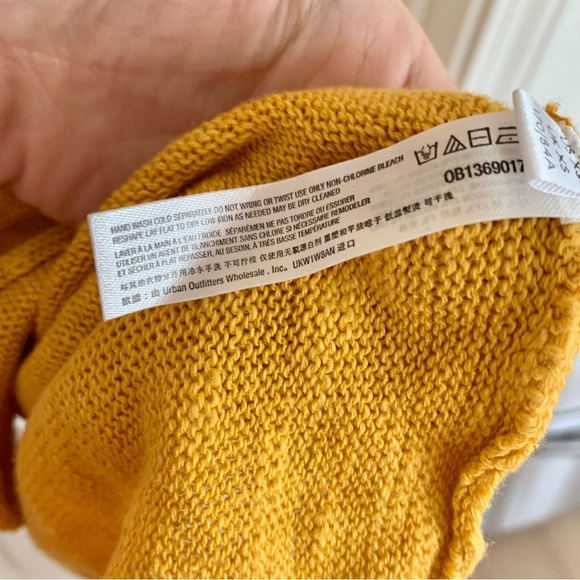 FREE PEOPLE Marykate Golden Yellow Tiered Sweater Flowy Ruffle Mini Dress - Picture 15 of 15